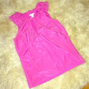 Hot pink silk sleeveless